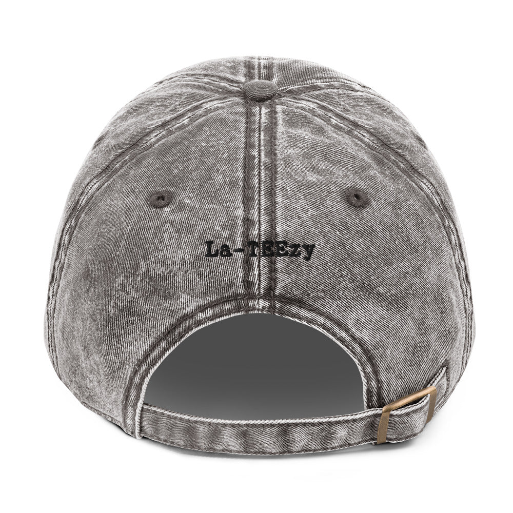 Front and Back logos Vintage Cotton Twill cap Gray | La-Teezy – La